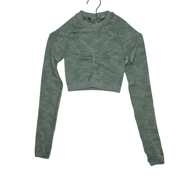 GYMSHARK Adapt Camo Seamless Long Sleeve Crop Top - Picture 1 of 7